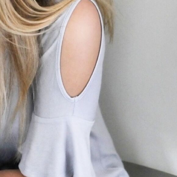 Ruffled Sleeve Cold Shoulder Top - Picture 9 of 14